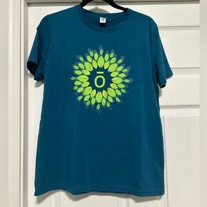 dōTERRA Eco Apparel Blue/Teal SOFT Short Sleeve Shirt, Women's Size L